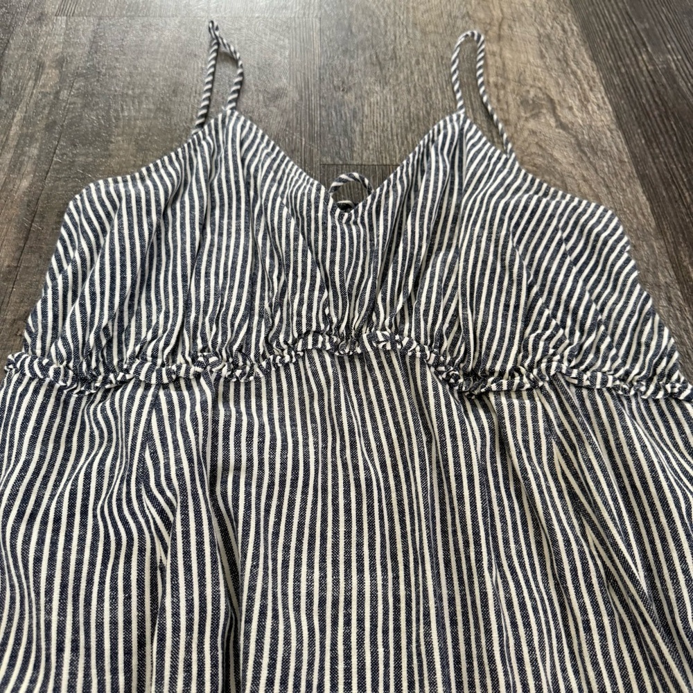 Navy and White Striped Dress - Picture 2 of 4